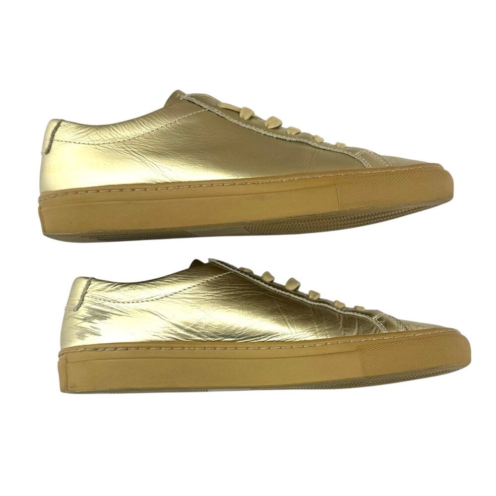 Common Projects Women’s Original Achilles Sneaker Gold Leather Lace Up 36 US 6 - Picture 6 of 11